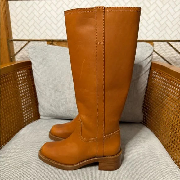 Reformation Frances Knee High Boot Whiskey Leather - Picture 4 of 10